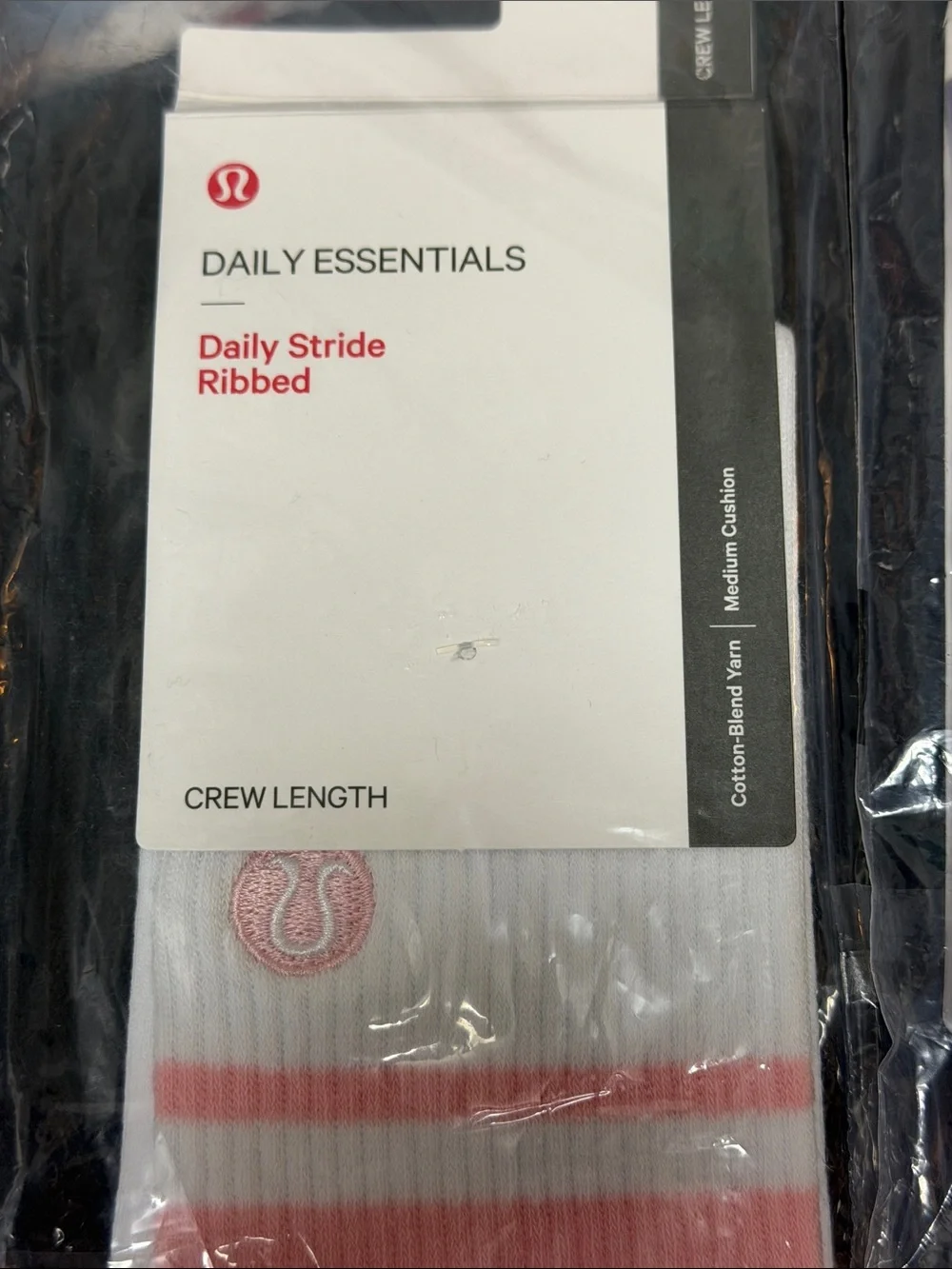 lululemon athletica Daily Essentials Crew Socks - Pink Stripe & Lavender Block